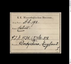 Etiketten zu Calcit (NHMW-MIN-Ab192)